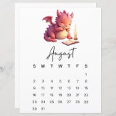 August Baby Dragon Storybook Fantasy Calendar  (Voorkant / Achterkant)
