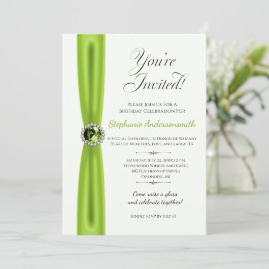 August Birthday Celebration - Peridot Kaart (Staand voorkant)