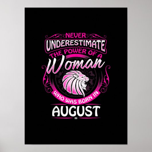 August Birthday Gift Woman Leo Zodiac Astrology Poster (Voorkant)
