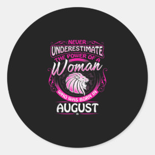 August Birthday Gift Woman Leo Zodiac Astrology Ronde Sticker