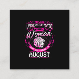 August Birthday Gift Woman Leo Zodiac Astrology Vierkante Visitekaartje