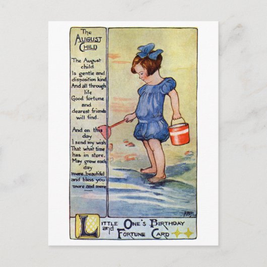 August Birthday Girl bij het strand Briefkaart (Voorkant)