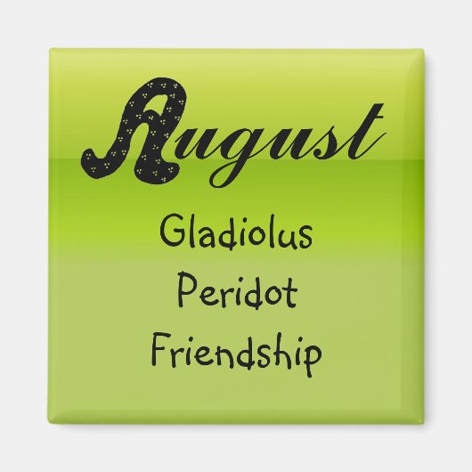 August Birthday Magneet (Voorkant)