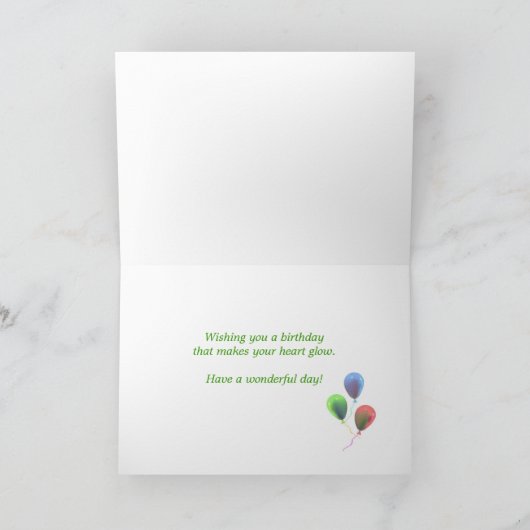 August Birthday Peridot Heart Kaart (Binnen)