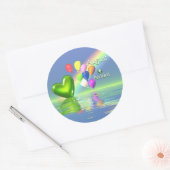 August Birthday Peridot Heart Ronde Sticker (Envelop)