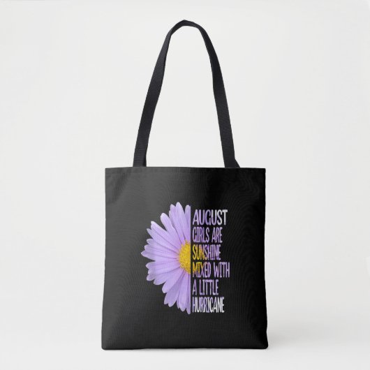 August Birthday Womens Gift Funny Daisy Aster Gift Tote Bag (Voorkant)