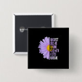 August Birthday Womens Gift Funny Daisy Aster Gift Vierkante Button 5,1 Cm (Voorkant /achterkant)