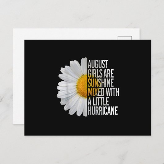 August Birthday Womens Gift Funny Daisy Quote Gift Aankondigingskaart (Voorkant / Achterkant)