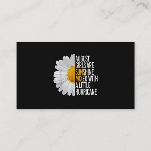 August Birthday Womens Gift Funny Daisy Quote Gift Visitekaartje (Voorkant)