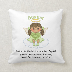 August Birthstone Angel Brunette Kussen