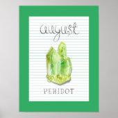 August Birthstone Peridot 18x24 Artwork Poster (Voorkant)