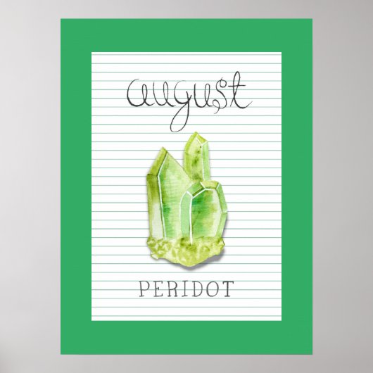 August Birthstone Peridot 18x24 Artwork Poster (Voorkant)
