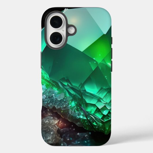 August Birthstone Peridot Abstract Neon Crystal Case-Mate iPhone Case (Achterkant)