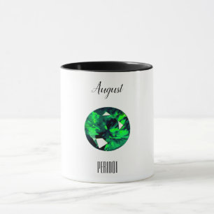 August Birthstone Peridot Edelstenen Kunst Mok
