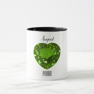 August Birthstone Peridot Edelstenen Kunst Mok
