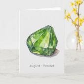 August Birthstone Peridot Happy Birthday Kaart (Gele Bloem)
