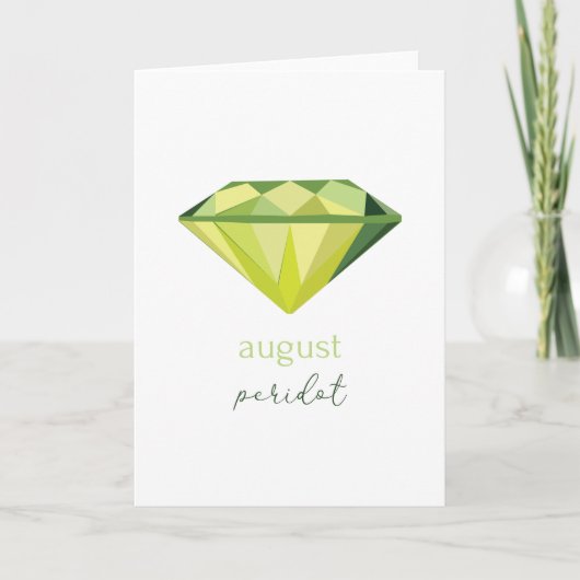 August Birthstone Peridot Kaart (Voorkant)