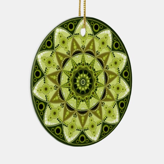 August Birthstone Peridot Mandala Ornament (Rechts)