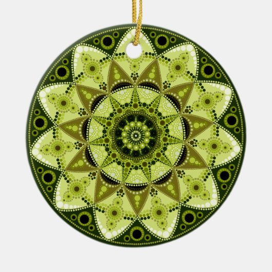 August Birthstone Peridot Mandala Ornament (Voorkant)