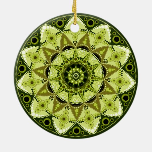 August Birthstone Peridot Mandala Ornament (Achterkant)