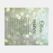 August Birthstone Peridot-ontwerp Fleece Deken (Voorkant (Horizontaal))