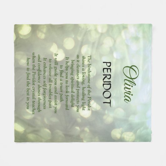 August Birthstone Peridot-ontwerp Fleece Deken (Voorkant (Horizontaal))