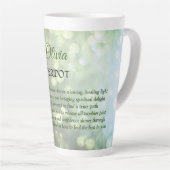 August Birthstone Peridot-ontwerp Latte Mok (Rechterhoek)
