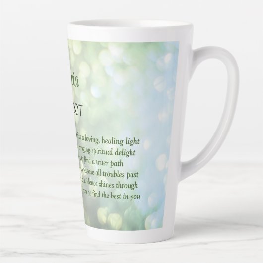 August Birthstone Peridot-ontwerp Latte Mok (Rechts)