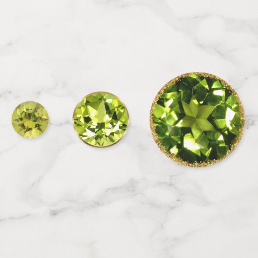 August Birthstone Peridot Tafel Confetti (Voorkanten)