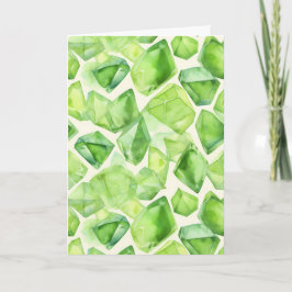 August Birthstone Peridot Verjaardag Kaart
