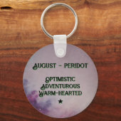 August Birthstone Sleutelhanger - Peridot Moth Des (Achterkant)