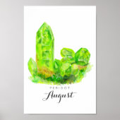 August Birthstone - Waterverf Peridot | POSTER (Voorkant)