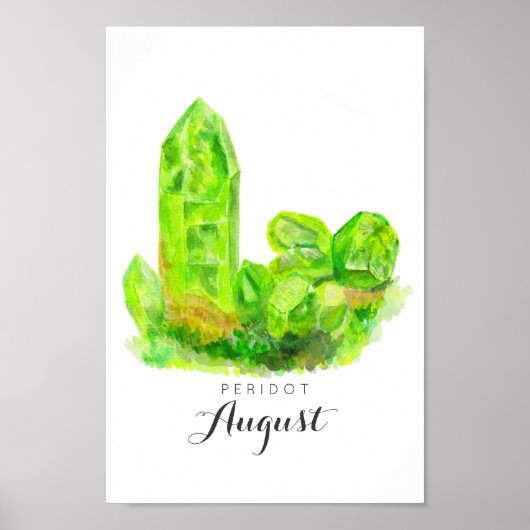 August Birthstone - Waterverf Peridot | POSTER (Voorkant)