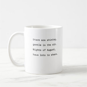 August Coffee mok Typografie Poetic Shining Stars
