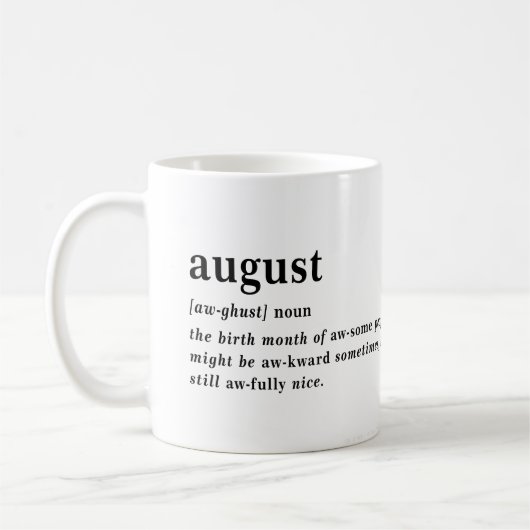 August Definitie Verjaardag Koffiemok (Links)