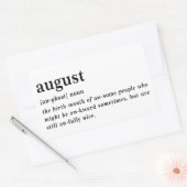 August Definitie Verjaardag Rechthoekige Sticker (Envelop)