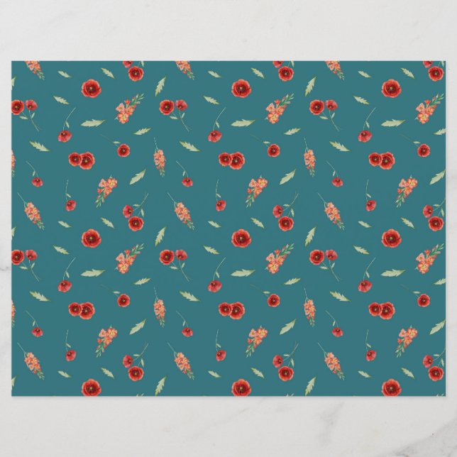 August Geboorte Bloemen Papaver Gladiolus Papier B (Voorkant)