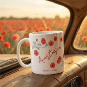 August Geboortebloem Aangepaste Naam Papaver Koffiemok