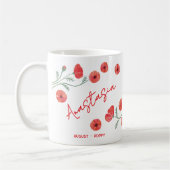 August Geboortebloem Aangepaste Naam Papaver Koffiemok (Links)