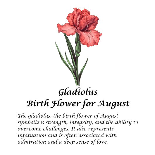 August Geboortebloem Gladiolus Gepersonaliseerd 16 Thermosbeker