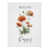 August Geboortemaand Klaproos Bloem Perfect Poster (Voorkant)