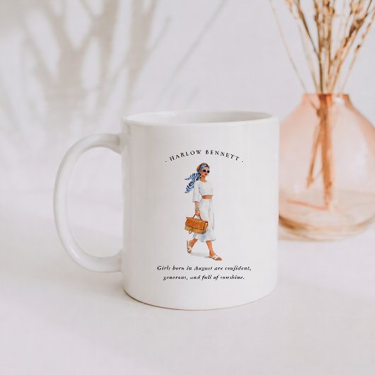 August Geboortemaand Meisje | Monogram Koffiemok