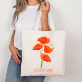 August Geburtsmaand Bloem Rode Klaprozen Tote Bag