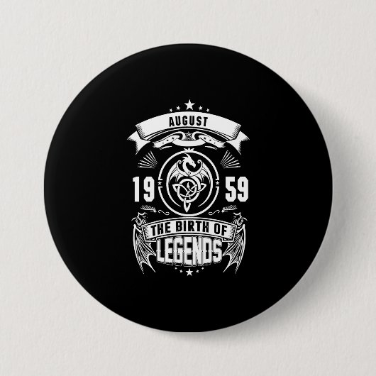 August Gift | 1959 De geboorte van de legendes Ronde Button 7,6 Cm (Voorkant)