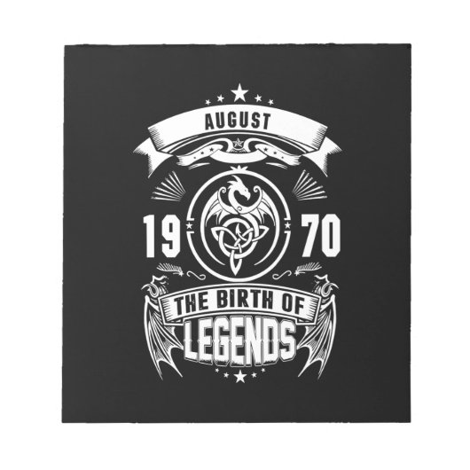 August Gift | 1970 De geboorte van de legendes Notitieblok (Voorkant)