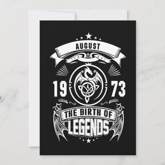 August Gift | 1973 De geboorte van de legendes Feestdagenkaart (Voorkant)
