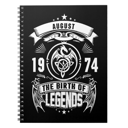 August Gift | 1974 De geboorte van de legendes Notitieboek (Voorkant)