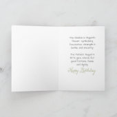 August Gladiola en Peridot Birthday Kaart (Binnen)