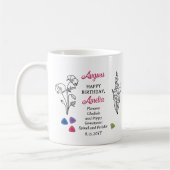 August Gladiola en Poppy Verjaardag Keepsake Koffiemok (Links)