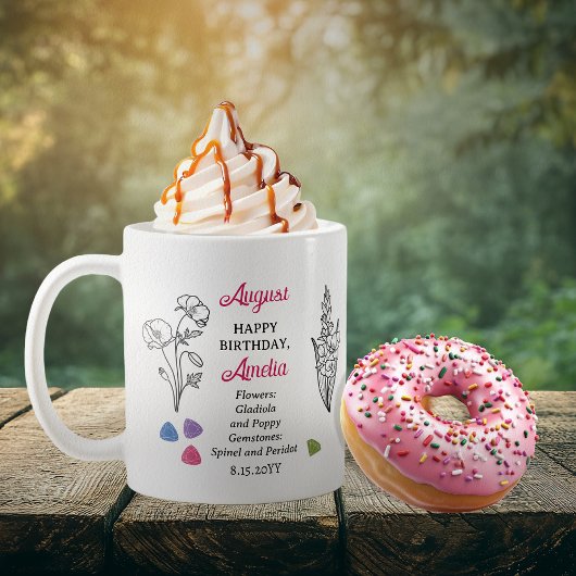 August Gladiola en Poppy Verjaardag Keepsake Koffiemok